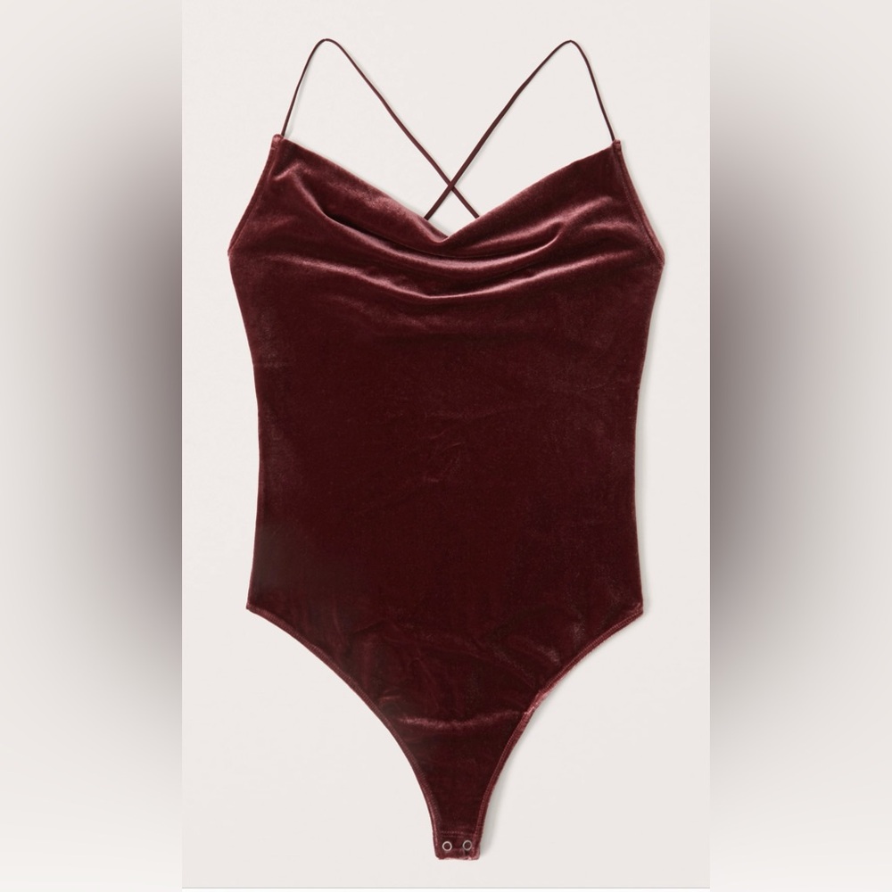 Abercrombie & Fitch Velvet Maroon Bodysuit